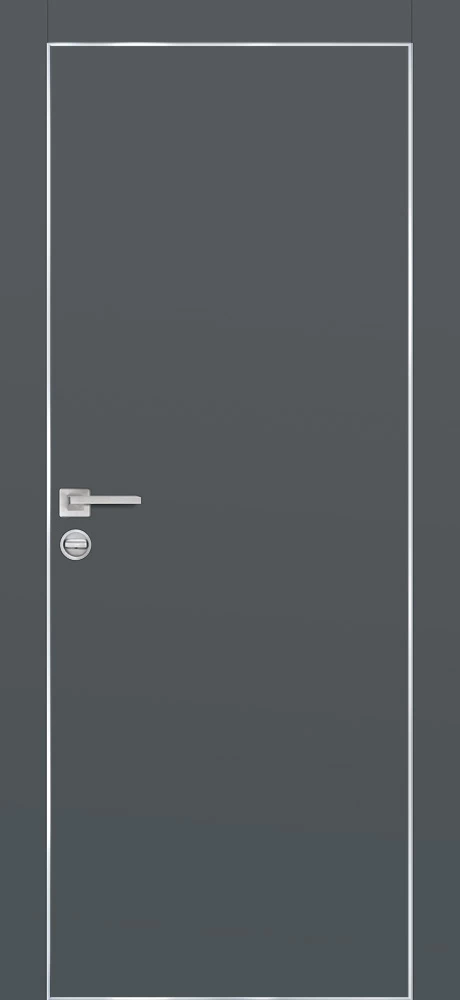 Фото Межкомнатная дверь PX-1 AL кромка с 4-х ст. Графит матовый