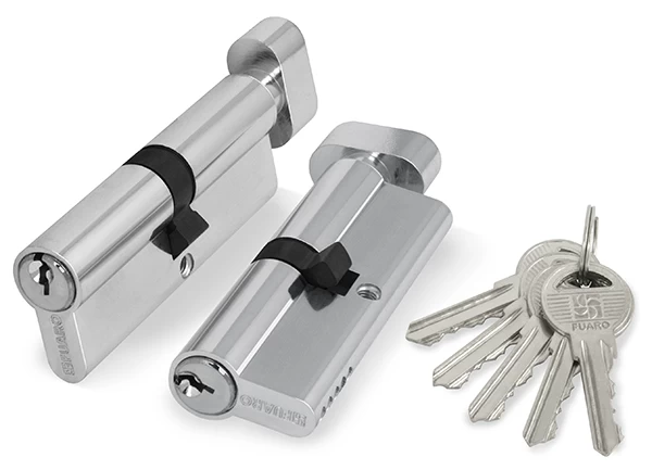 Фото Цилиндровый механизм (100 ZM/60) 1000ZMKnob60(25+10+25) CP хром 5Key с вертушкой