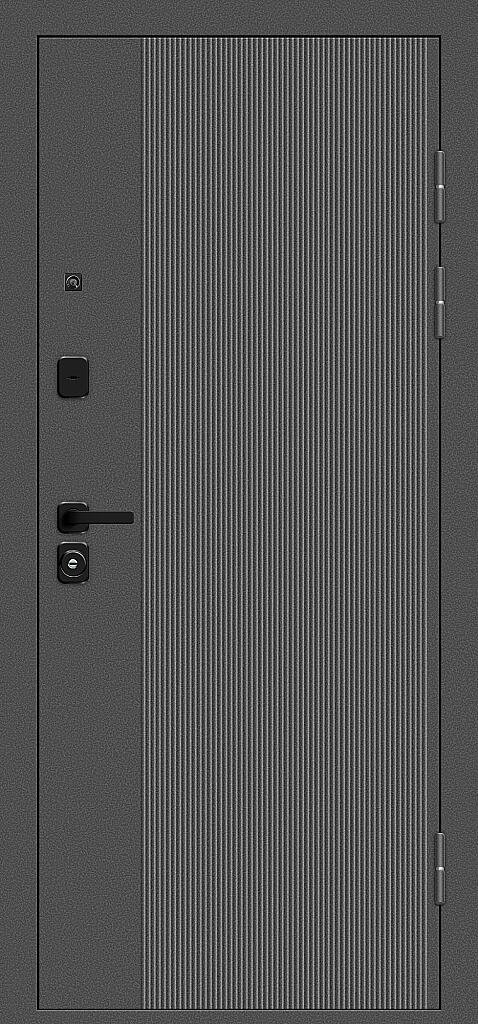 Фото Входная дверь Optim Z-2 Классика Букле графит/Белый BR6177 внешняя сторона