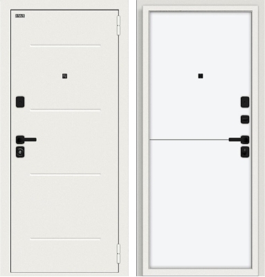 Дверь Браво Аура/SBlack Шагрень белая/White Silk