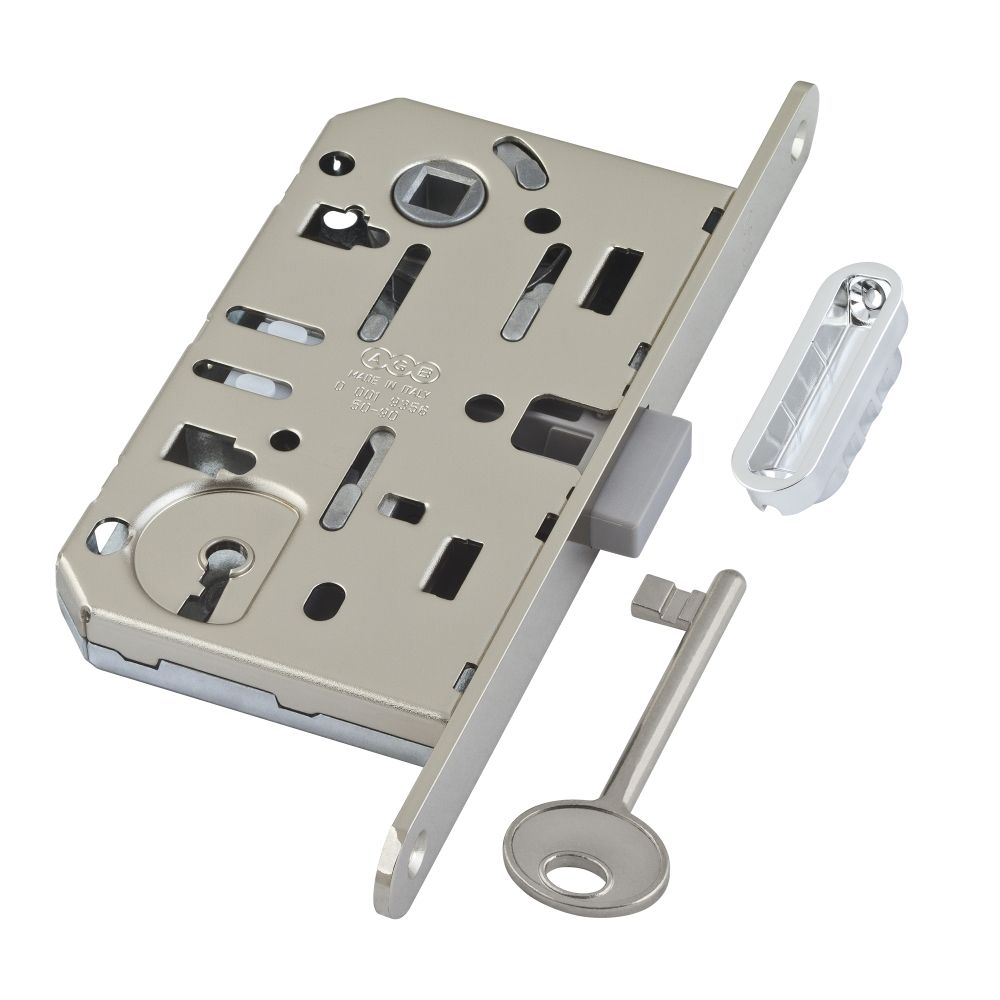 Фото B06101.50.06.640 Корпус врезного замка под кл. (никель) MEDIANA POLARIS с отв. планкой (скин)